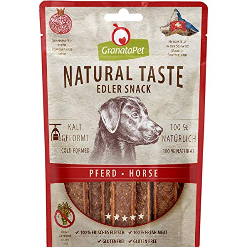 GranataPet Natural Taste Edler Snack Pferd, 90 g, Hundeleckerli ohne Getreide & ohne Zuckerzusätze, Belohnung für zwischendurch, schmackhafter Hundesnack von GranataPet