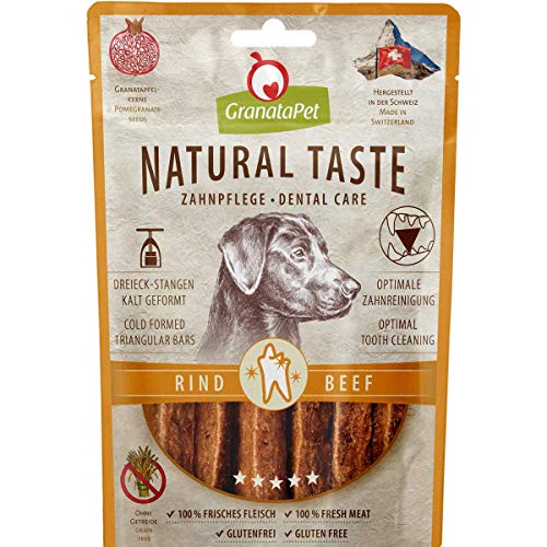 GranataPet Natural Taste Edler Snack Rind Zahnpflege, 70 g, Hundeleckerli ohne Getreide & ohne Zuckerzusätze, Belohnung für zwischendurch, schmackhafter Hundesnack von GranataPet