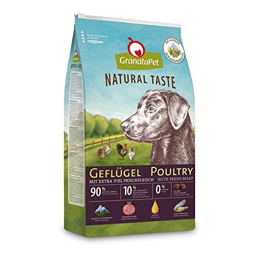 GranataPet Natural Taste Geflügel, 4 kg, Trockenfutter für Hunde, Hundefutter ohne Getreide & ohne Zuckerzusätze, Alleinfuttermittel für ausgewachsene Hunde von GranataPet