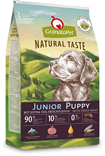 GranataPet Natural Taste Junior, 12 kg, Trockenfutter für Hunde, Hundefutter ohne Getreide & ohne Zuckerzusätze, Alleinfuttermittel für heranwachsende Hunde von GranataPet
