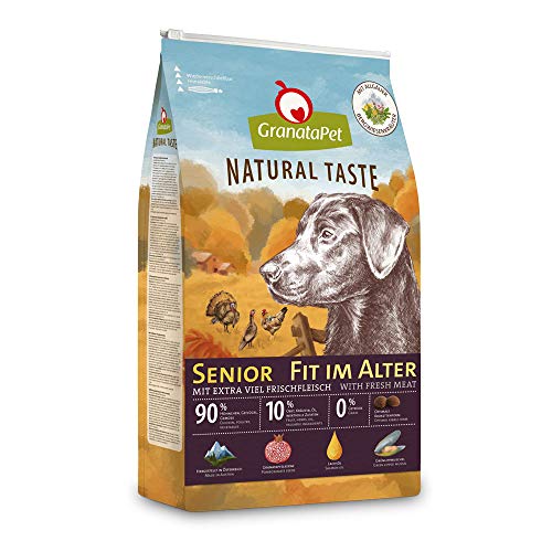 GranataPet Natural Taste Senior, Trockenfutter für Hunde, Hundefutter ohne Getreide & ohne Zuckerzusätze, Alleinfuttermittel für ältere Hunde, 4 kg von GranataPet