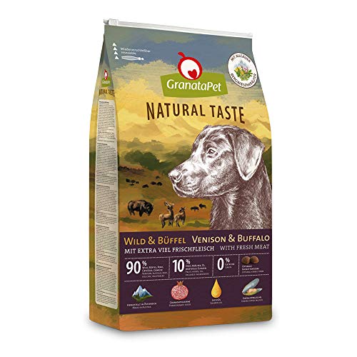 GranataPet Natural Taste Wild & Büffel, 4 kg, Trockenfutter für Hunde, Hundefutter ohne Getreide & ohne Zuckerzusätze, Alleinfuttermittel für ausgewachsene Hunde von GranataPet