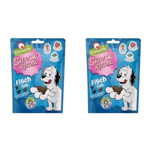 GranataPet Snack' Attack Fisch, 100 g, Hundeleckerli ohne Getreide & ohne Zuckerzusätze, Leckerchen für Hunde, weicher Hundesnack (Packung mit 2) von GranataPet