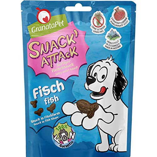 GranataPet Snack' Attack Fisch, 100 g, Hundeleckerli ohne Getreide & ohne Zuckerzusätze, Leckerchen für Hunde, weicher Hundesnack von GranataPet