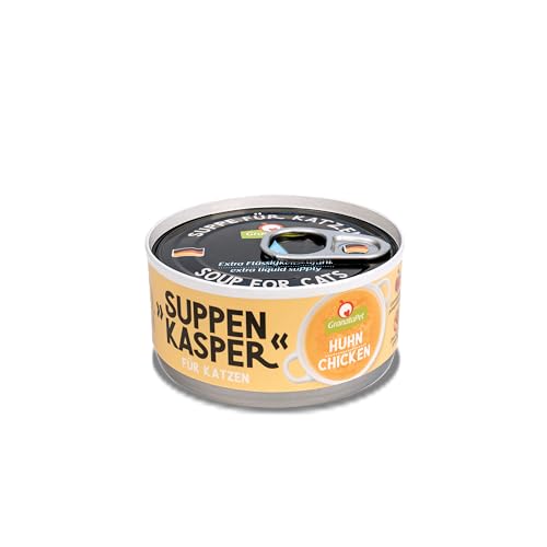 GranataPet Suppenkasper Huhn, 12 x 70 g, Snack für Katzen, Leckerchen für extra Flüssigkeitszufuhr, Suppe gegen den kleinen Hunger, Katzenfutter ohne Getreide & ohne Zuckerzusätze von GranataPet