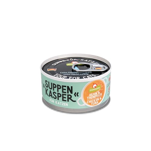 GranataPet Suppenkasper Huhn & Thunfisch, 12 x 70 g, Snack für Katzen, Leckerchen für extra Flüssigkeitszufuhr, Suppe gegen den kleinen Hunger, Katzenfutter ohne Getreide & ohne Zuckerzusätze von GranataPet