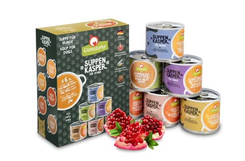 GranataPet Suppenkasper Multipack, 6 x 140 g, Suppe für glückliche Hunde, Snack mit Grünlippmuschel & Mineralien, Hundefutter ohne Getreide für eine artgerechte Ernährung von GranataPet