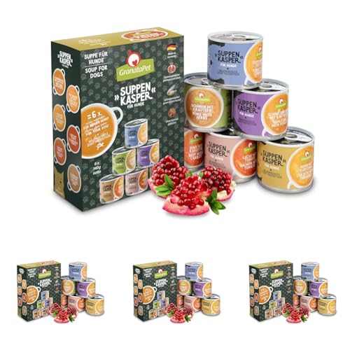 GranataPet Suppenkasper Multipack, Suppe für glückliche Hunde, Snack mit Grünlippmuschel & Mineralien, Hundefutter ohne Getreide für eine artgerechte Ernährung, 140 g (Packung mit 4) von GranataPet