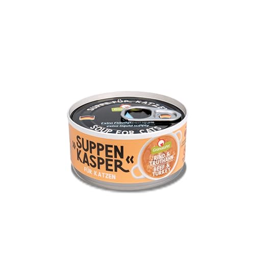 GranataPet Suppenkasper Rind & Truthahn, 12 x 70 g, Snack für Katzen, Leckerchen für extra Flüssigkeitszufuhr, Suppe gegen den kleinen Hunger, Katzenfutter ohne Getreide & ohne Zuckerzusätze von GranataPet