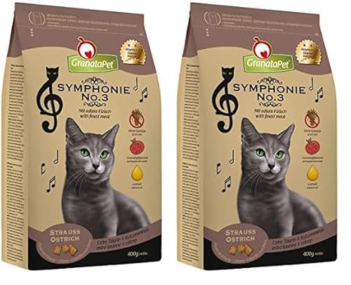 GranataPet Symphonie No. 3 Strauss, Trockenfutter für Katzen, Alleinfuttermittel ohne Getreide & Zuckerzusätze, schmackhaftes Katzenfutter, 300 g (Packung mit 2) von GranataPet