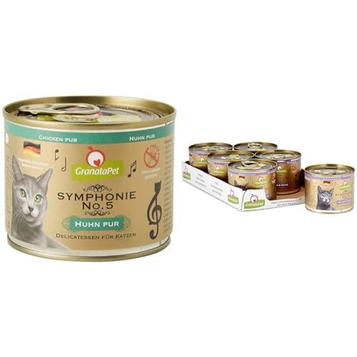 GranataPet Symphonie No. 5 Huhn PUR, 6 x 200 g, Katzenfutter ohne Getreide & Zuckerzusätze & Symphonie No. 3 Wild & Huhn, 6 x 200 g, Katzenfutter GranataPet Symphonie No. 5 Huhn PUR, 6 x 200 g, Katzenfutter ohne Getreide & Zuckerzusätze & Symphonie No. 3 Wild & Huhn, 6 x 200 g, Katzenfutter von GranataPet