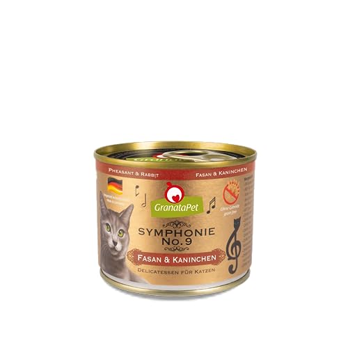 GranataPet Symphonie No. 9 Fasan & Kaninchen, 6 x 200 g, Katzenfutter ohne Getreide & Zuckerzusätze, Filet in natürlichem Gelee, delikates Nassfutter für Katzen von GranataPet
