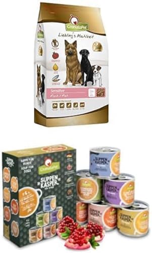 Sommerbundle GranataPet Liebling's Mahlzeit Fisch Sensitive, 10 kg, Trockenfutter für Hunde, Hundefutter ohne Getreide & ohne Zuckerzusätze + GranataPet Suppenkasper Multipack, 6 x 140 g von GranataPet