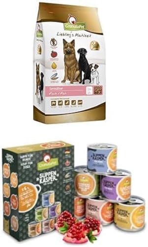 Sommerbundle GranataPet Liebling's Mahlzeit Fisch Sensitive, 10 kg, Trockenfutter für Hunde, Hundefutter ohne Getreide & ohne Zuckerzusätze + GranataPet Suppenkasper Multipack, 6 x 140 g Sommerbundle GranataPet Liebling's Mahlzeit Fisch Sensitive, 10 kg, Trockenfutter für Hunde, Hundefutter ohne Getreide & ohne Zuckerzusätze + GranataPet Suppenkasper Multipack, 6 x 140 g von GranataPet