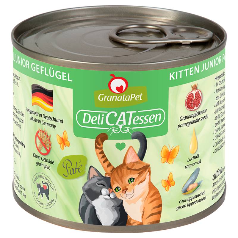 GranataPet DeliCatessen 6 x 200 g - Kitten Geflügel von Granatapet