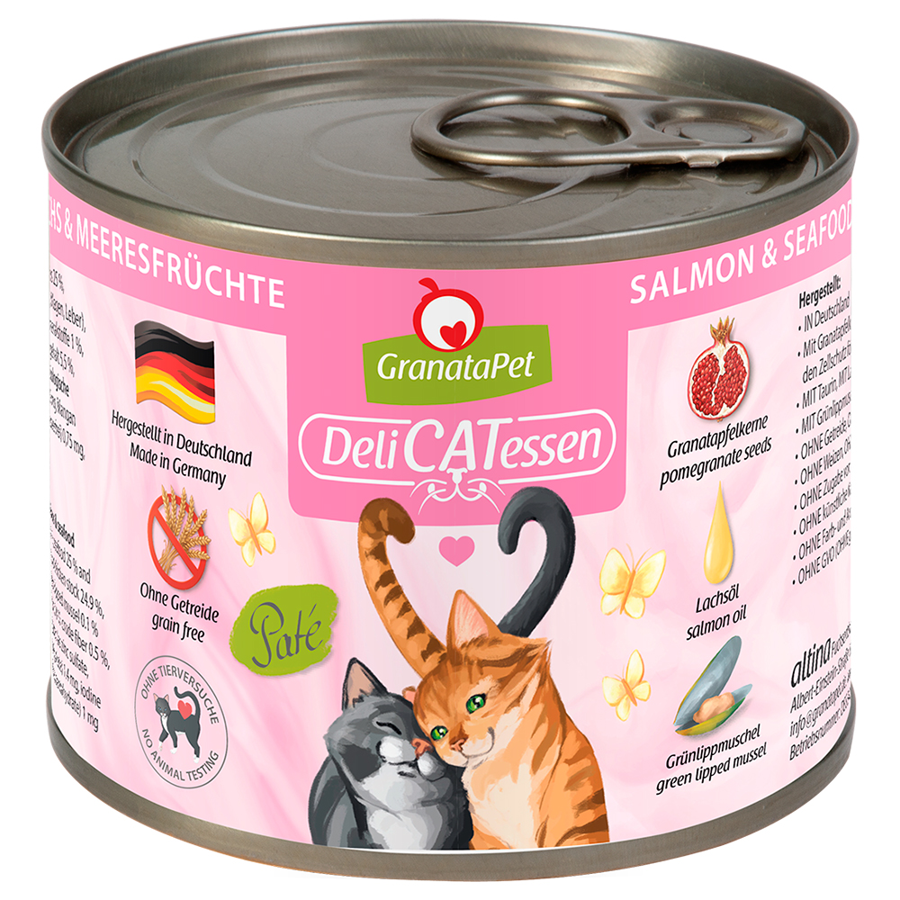 GranataPet DeliCatessen 6 x 200 g - Lachs & Meeresfrüchte von Granatapet