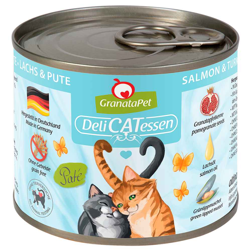 GranataPet DeliCatessen 6 x 200 g - Lachs & Pute von Granatapet