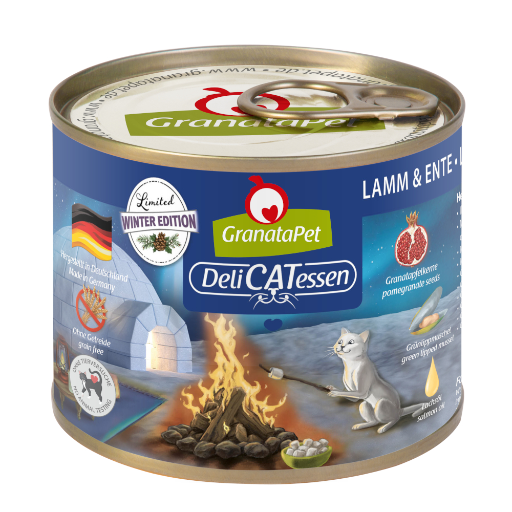 GranataPet DeliCatessen Limited Wintermenü - Sparpaket: Lamm & Ente (12 x 200 g) von Granatapet