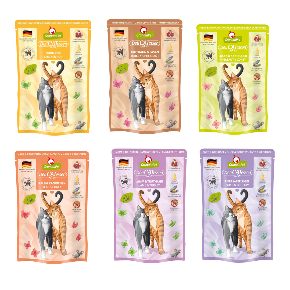 GranataPet DeliCatessen Pouch Probierpakete 6 x 85 g - Probierpaket ohne Fisch von Granatapet