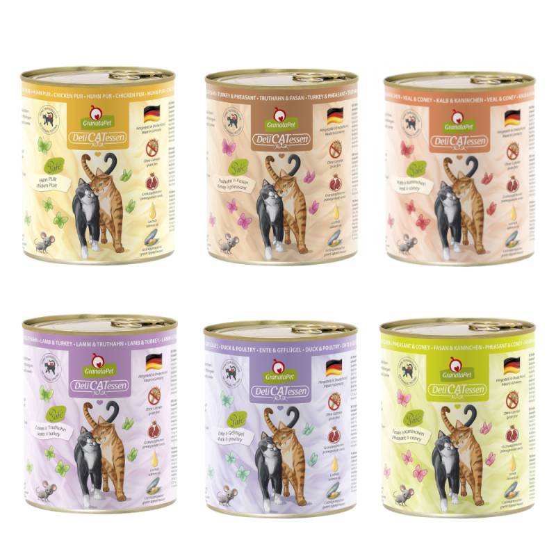 GranataPet DeliCatessen Probierpaket 6 x 800 g - Probierpaket ohne Fisch von Granatapet