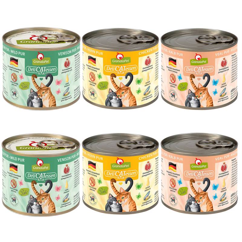 GranataPet DeliCatessen Probierpakete 6 x 200 g - Probierpaket PUR 2 von Granatapet