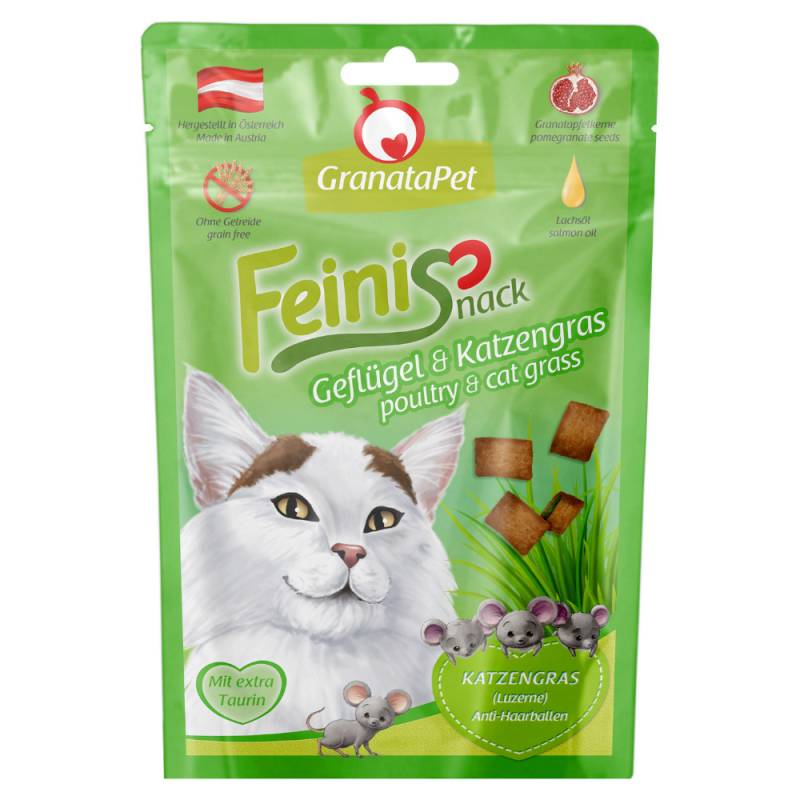 GranataPet Feinis -Sparpaket Geflügel & Katzengras (3 x 50 g) von Granatapet