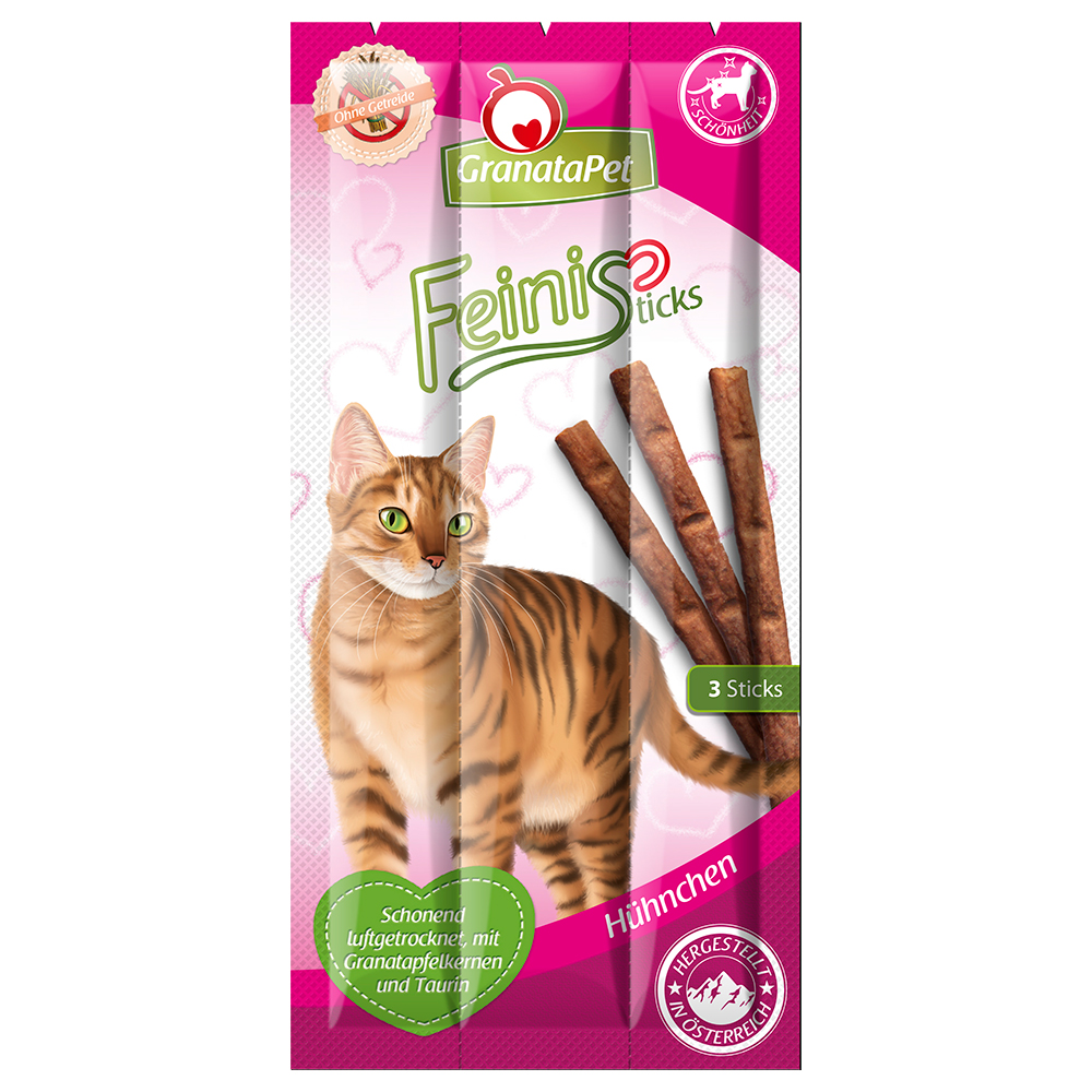 GranataPet Feinis Sticks Hühnchen - Sparpaket 9 x 5 g von Granatapet