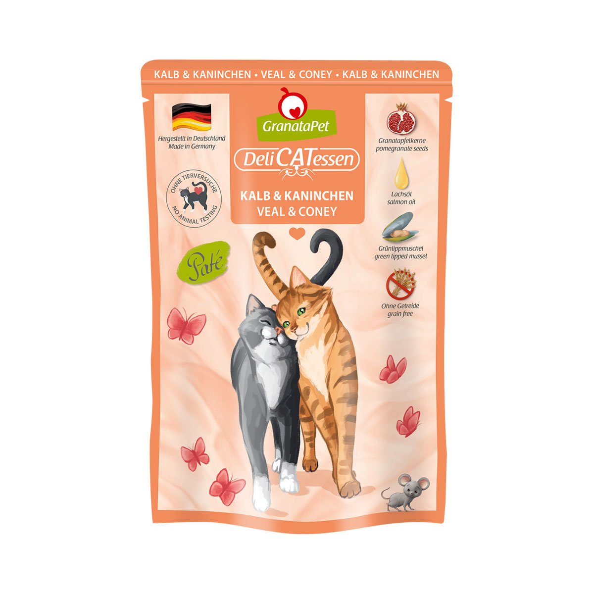 GranataPet Katze - Delicatessen Pouch Kalb & Kaninchen 6x85g GranataPet Katze - Delicatessen Pouch Kalb & Kaninchen 6x85g von Granatapet