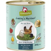 GranataPet Liebling's Mahlzeit 6 x 800 g - Huhn mit Pastinaken, Basilikum, Holunder & Leinöl von Granatapet