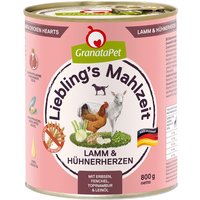 GranataPet Liebling's Mahlzeit 6 x 800 g - Lamm & Hühnerherzen von Granatapet