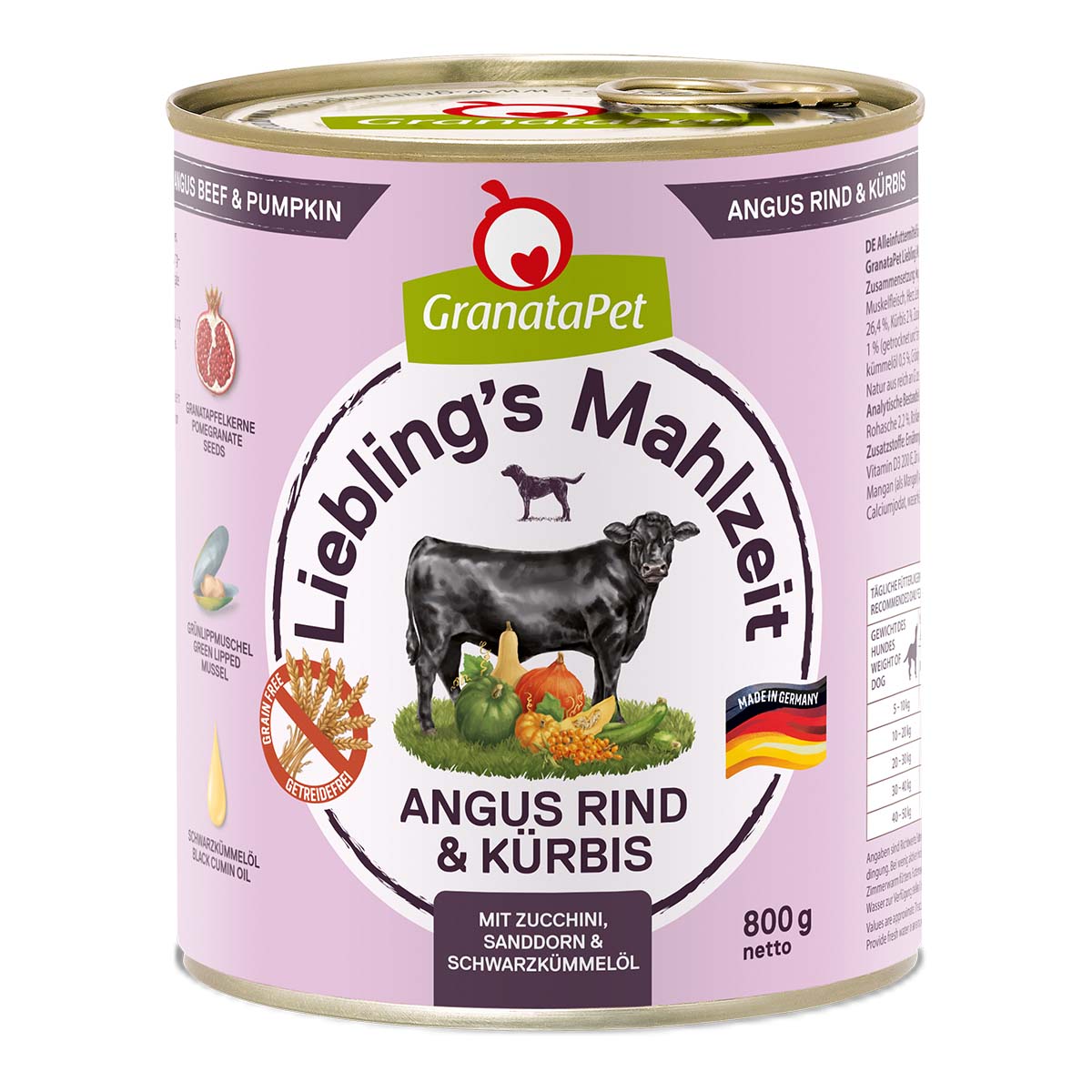 GranataPet Liebling's Mahlzeit Angus Rind und Kürbis 6x800g GranataPet Liebling's Mahlzeit Angus Rind und Kürbis 6x800g von Granatapet