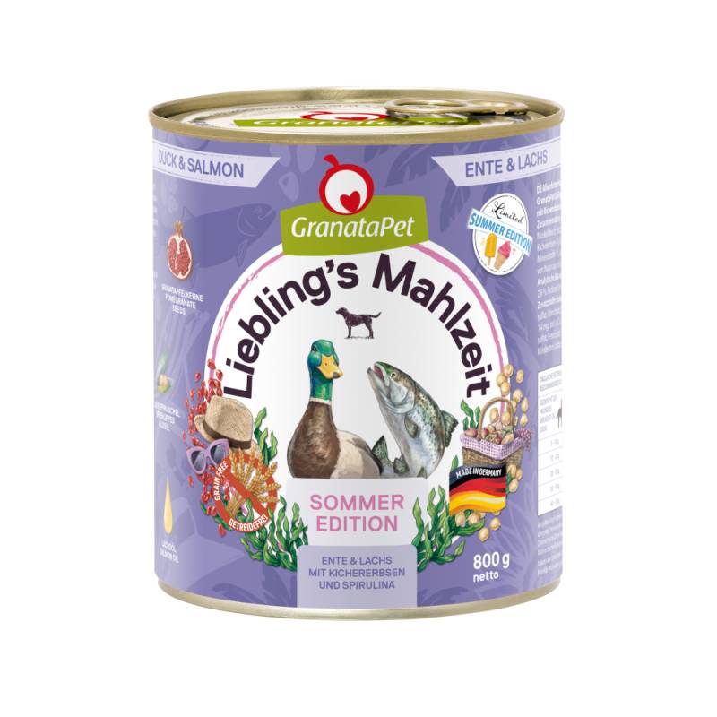 GranataPet Liebling´s Mahlzeit Limited Sommeredition - Ente & Lachs (6 x 800 g) von Granatapet