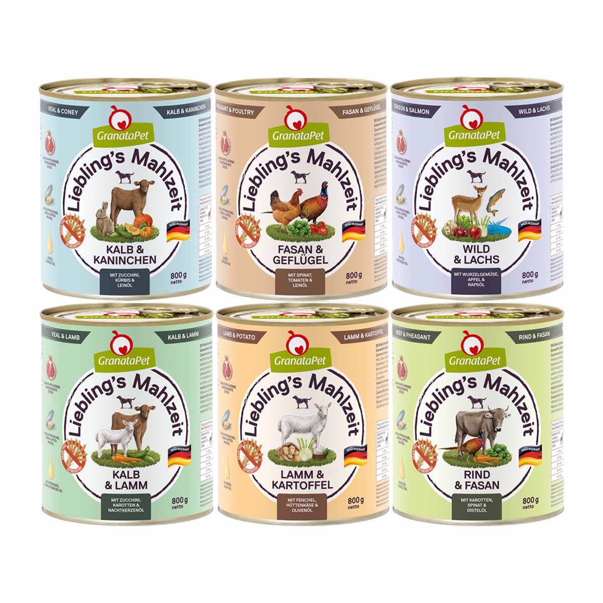 GranataPet Liebling's Mahlzeit Mixpaket 36x800g von Granatapet