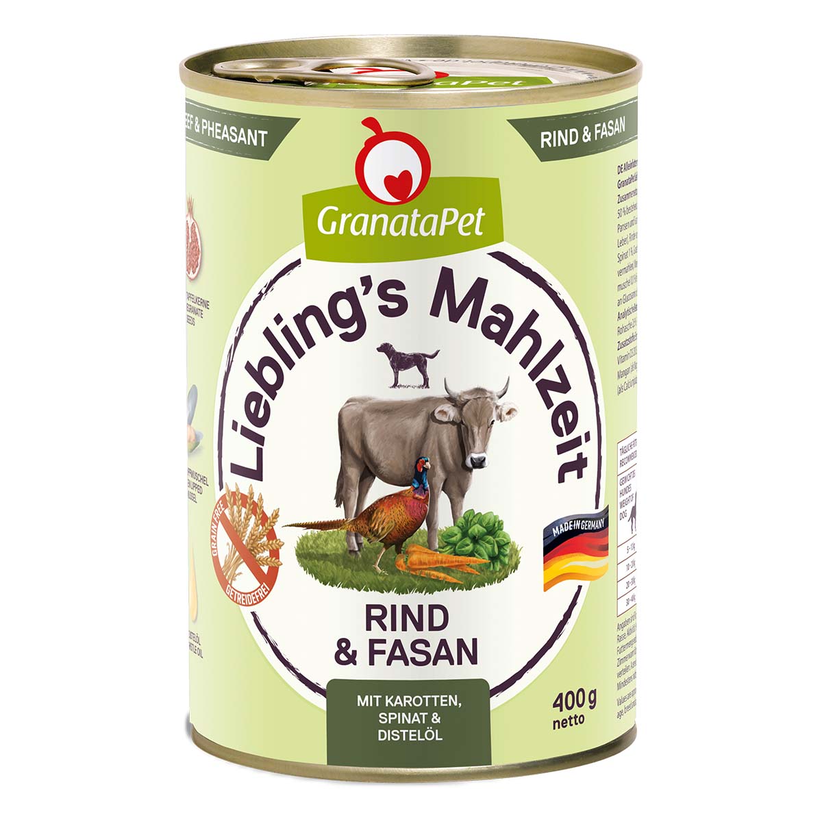 GranataPet Liebling’s Mahlzeit Rind und Fasan 6x400g von Granatapet