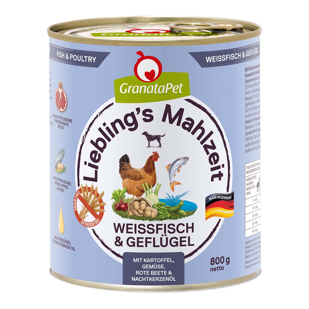 GranataPet Liebling’s Mahlzeit Weißfisch und Geflügel 6x800g von Granatapet