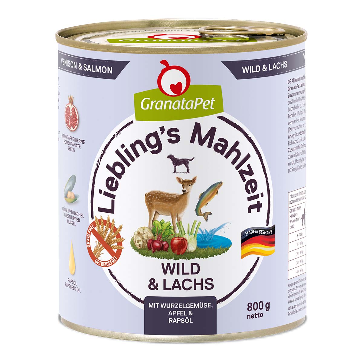 GranataPet Liebling's Mahlzeit Wild und Lachs 12x800g von Granatapet