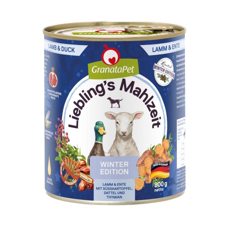 GranataPet Liebling´s Mahlzeit Wintertraum - Lamm & Ente (6 x 800 g) von Granatapet