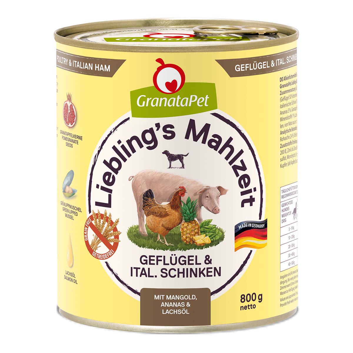 GranataPet Liebling's Mahlzeit Geflügel und italienischer Schinken 6x800g GranataPet Liebling's Mahlzeit Geflügel und italienischer Schinken 6x800g von Granatapet