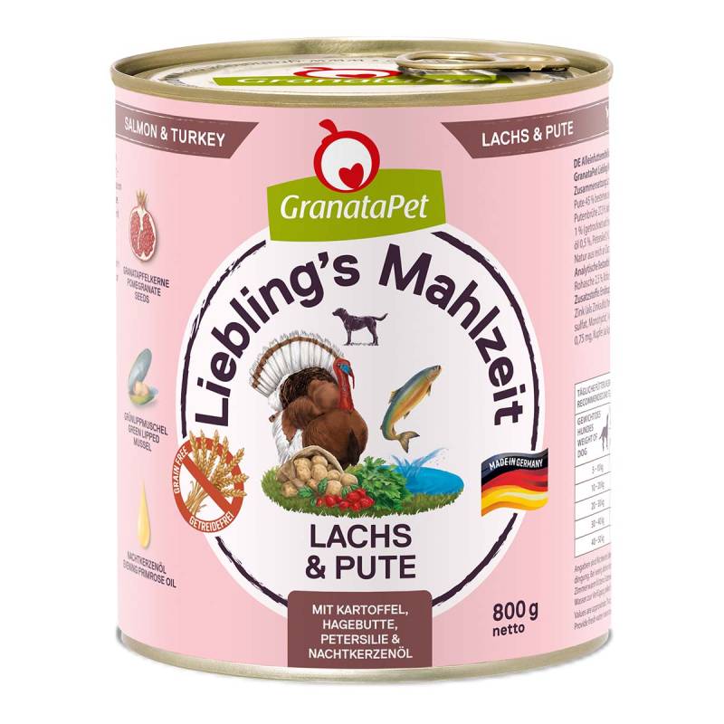 GranataPet Liebling's Mahlzeit Lachs und Pute 6x800g von Granatapet