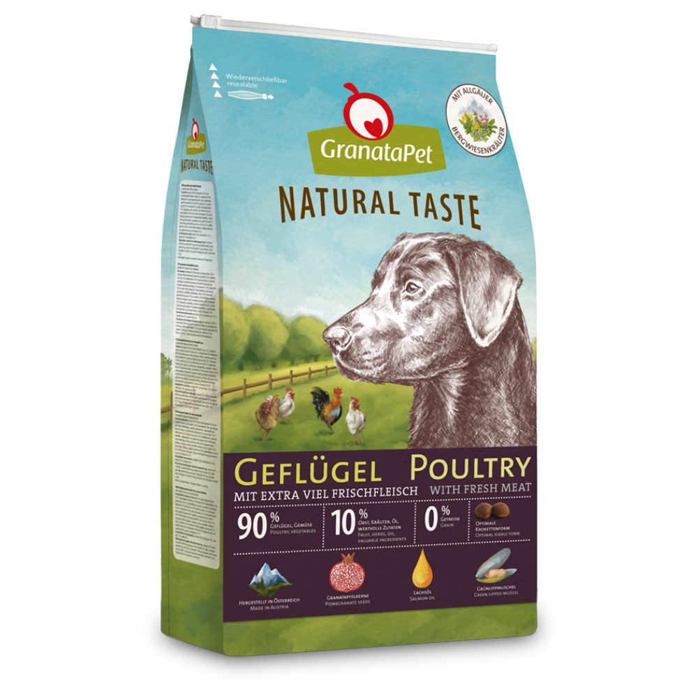 GranataPet Natural Taste Trockenfutter Geflügel - 12 kg von Granatapet