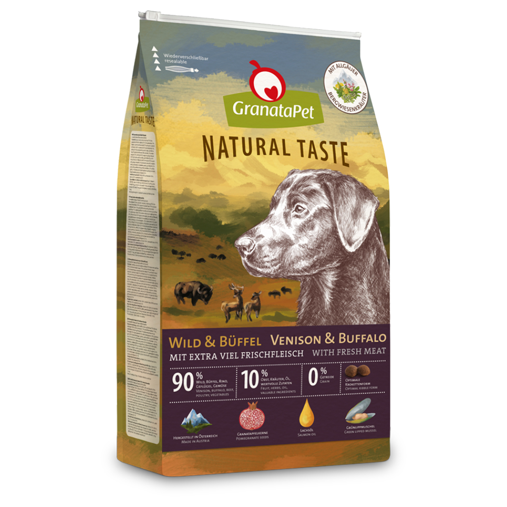 GranataPet Natural Taste Wild & Büffel - Sparpaket: 2 x 12 kg von Granatapet