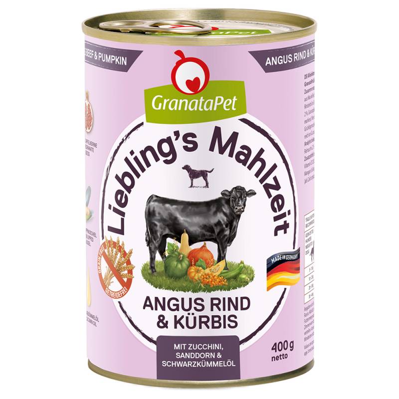 GranataPet Liebling's Mahlzeit 6 x 400 g - Angus Rind & Kürbis von Granatapet