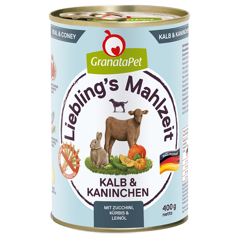GranataPet Liebling's Mahlzeit 6 x 400 g - Kalb & Kaninchen GranataPet Liebling's Mahlzeit 6 x 400 g - Kalb & Kaninchen von Granatapet