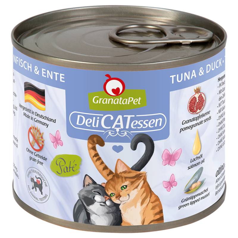 Sparpaket GranataPet DeliCatessen 24 x 200 g - Thunfisch & Ente von Granatapet