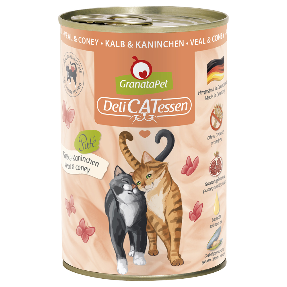 GranataPet DeliCatessen 24 x 400 g - Kalb & Kaninchen von Granatapet