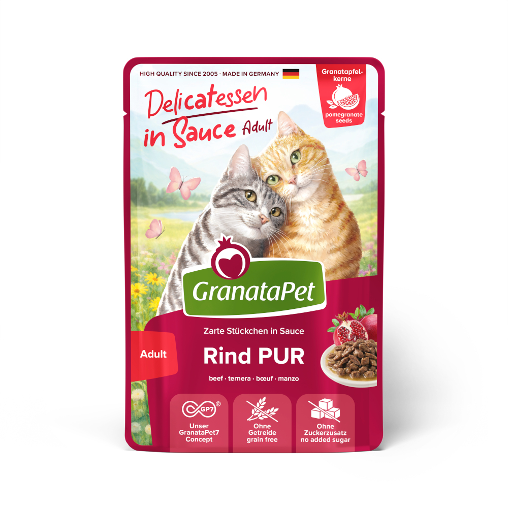 Sparpaket GranataPet Delicatessen in Sauce 24 x 100 g - Rind Pur von Granatapet