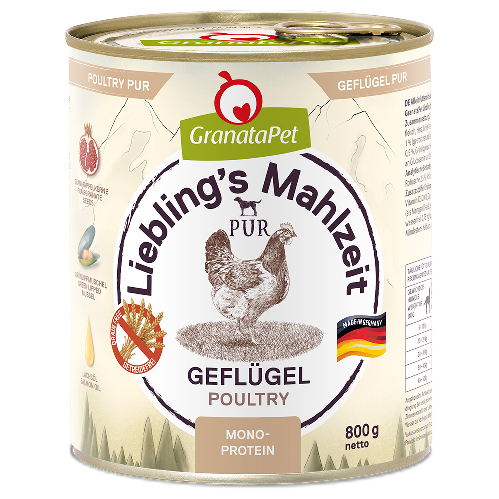 Sparpaket GranataPet Liebling's Mahlzeit 24 x 800 g - Geflügel Sparpaket GranataPet Liebling's Mahlzeit 24 x 800 g - Geflügel von Granatapet
