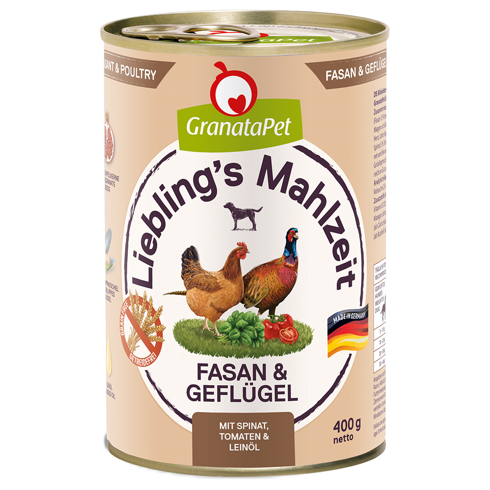 Sparpaket GranataPet Liebling's Mahlzeit 24 x 400 g - Fasan & Geflügel von Granatapet