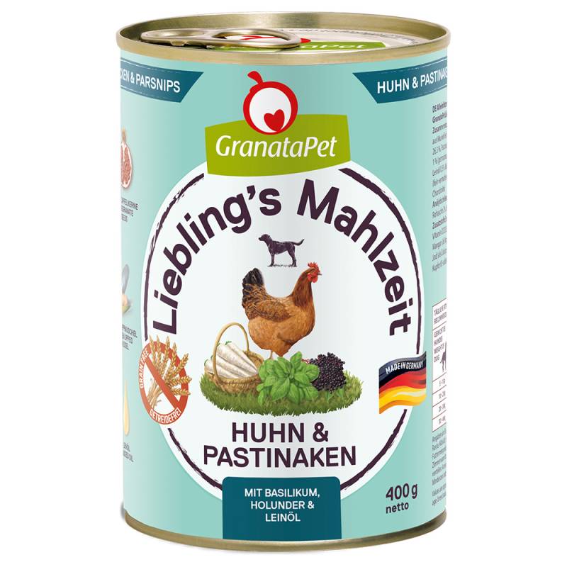 Sparpaket GranataPet Liebling's Mahlzeit 24 x 400 g - Huhn & Pastinaken von Granatapet