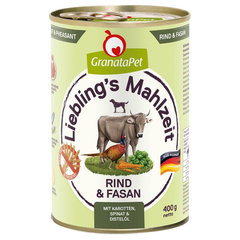 Sparpaket GranataPet Liebling's Mahlzeit 24 x 400 g - Rind & Fasan von Granatapet